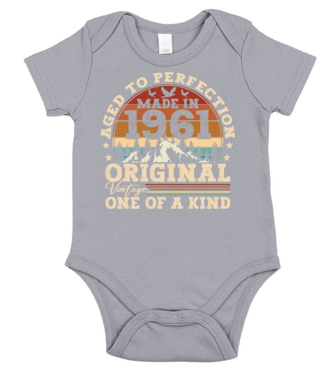 Original 1961 Vintage Vintage Birthday Retro Short Sleeve Baby One-Piece