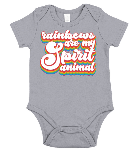 Pride Month LGBTQ - Rainbows Are My Spirit Animal Short Sleeve Baby One-Piece