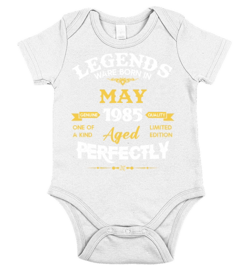 Vintage Aged To Perfection May 1985 Short Sleeve Baby One-Piece