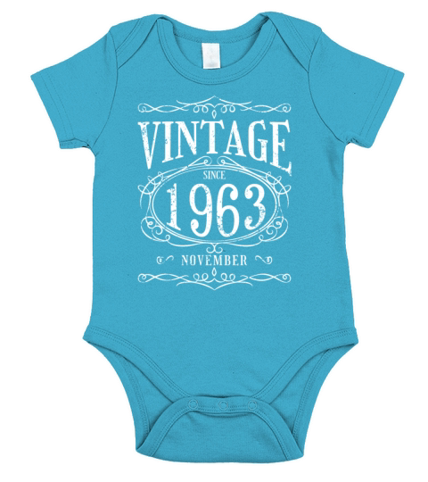 Vintage since November 1963 - Birthday Present Short Sleeve Baby One-Piece