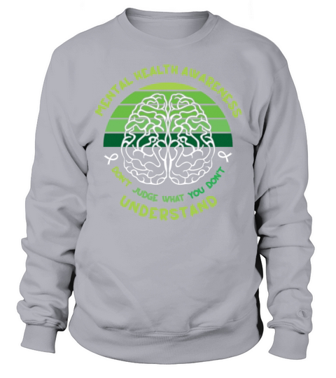 May Green Mental Health Awareness Month Brain Sweatshirt Unisex