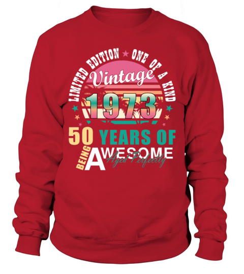 Vintage 1973 50th Birthday Retro Men Women Sweatshirt Unisex