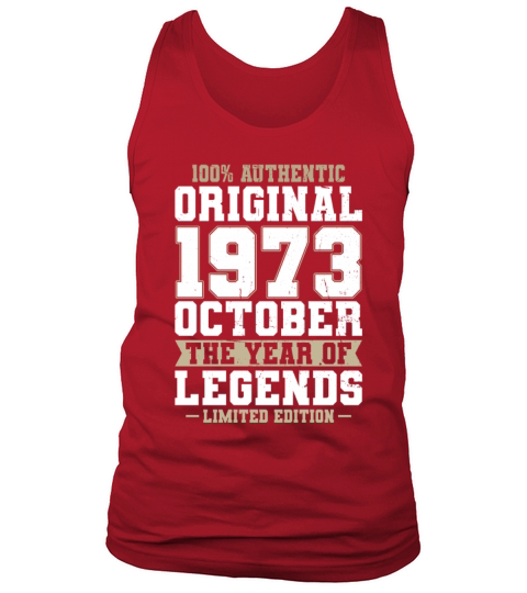 50th birthday october 1973 original 1973 Tank Top Unisex