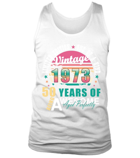 Vintage 1973 50th Birthday Retro Men Women Tank Top Unisex