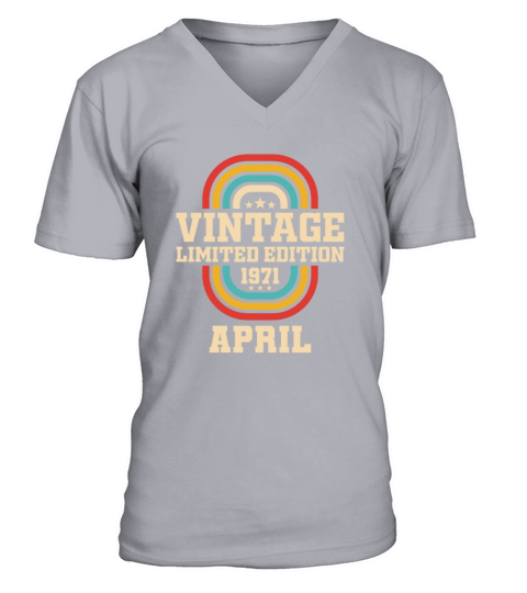 52nd birthday April vintage 1971 vintage V-Neck T-shirt