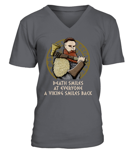 Death Smiles at Everyone Vintage Mythology Retro V-Neck T-shirt