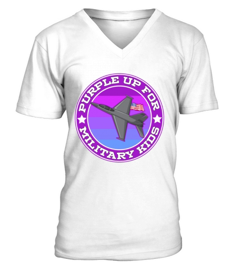Purple Up For Military Kids V-Neck T-shirt