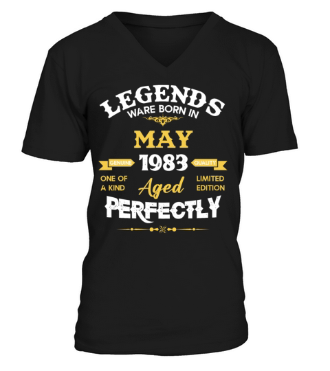 Vintage Aged To Perfection May 1983 V-Neck T-shirt