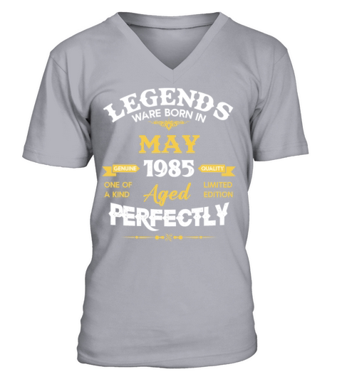 Vintage Aged To Perfection May 1985 V-Neck T-shirt