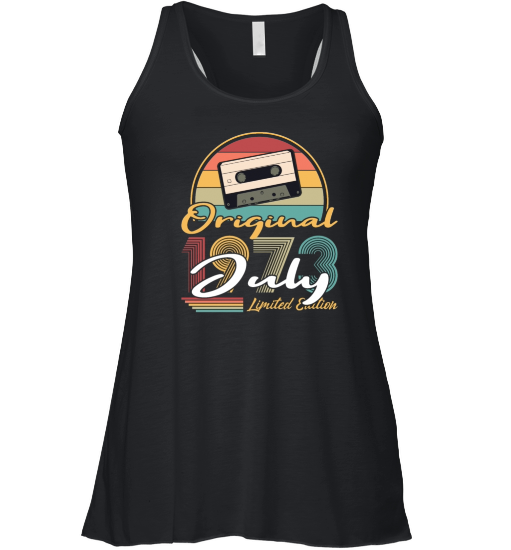 50th birthday july 1973 original 1973 Women's Flowy Tank Top