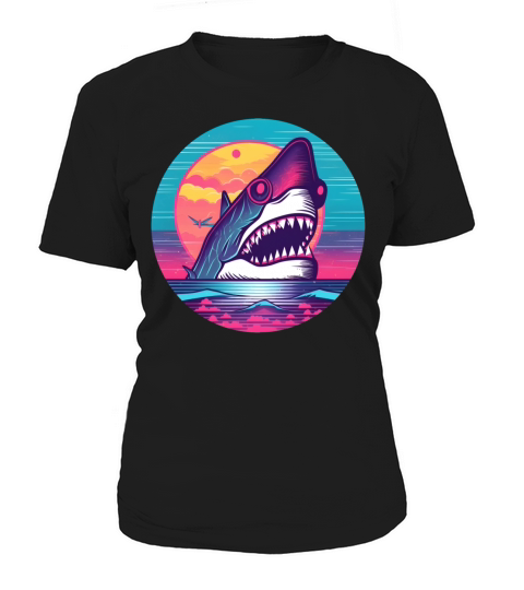 80s 90s Shark Lovers Vintage Women's T-Shirt