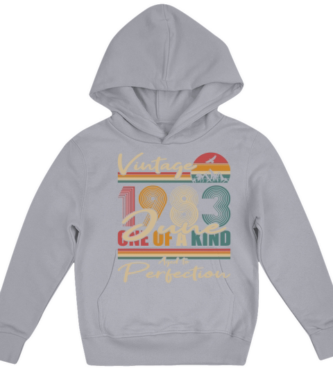 40th birthday june 1983 vintage 1983 Kids Hoodie