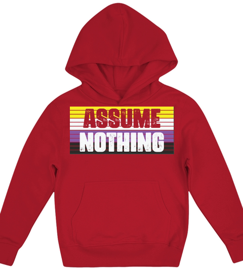 Assume Nothing Nonbinary Flag Barcode Kids Hoodie