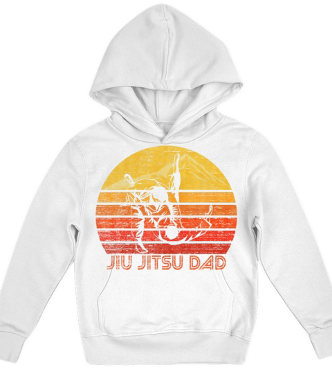 Vintage Retro Proud Brazilian Jiu Jitsu Dad Father Kids Hoodie