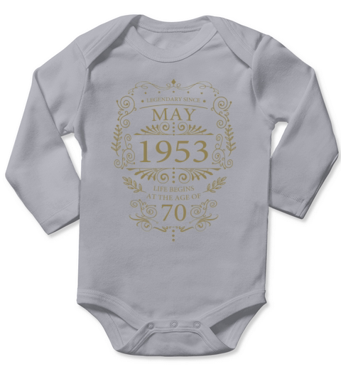70th Birthday may 1953 Vintage Sayings Long Sleeve Baby One-Piece