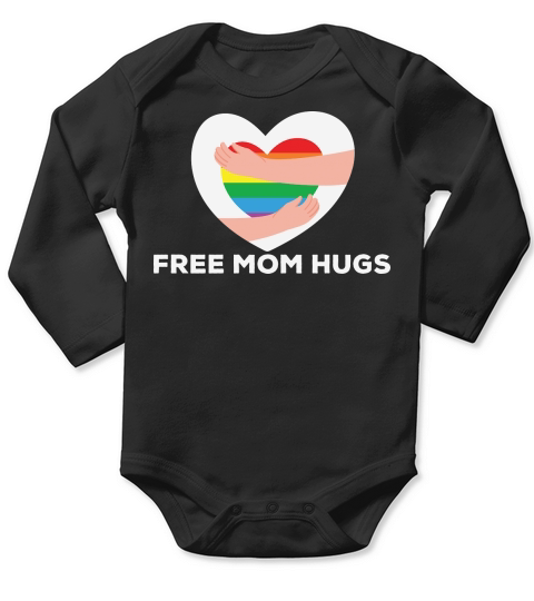 Free Mom Hugs LGBT Support Long Sleeve Baby One-Piece