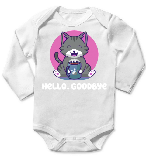 Hello Goodbye Introvert Sayings Antisocial Quotes Long Sleeve Baby One-Piece