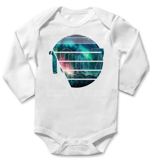Limited Edition 1967 March Birthday Polar Lights Long Sleeve Baby One-Piece