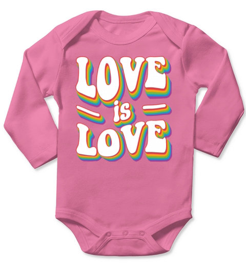 Love Is Love - Vintage Classic Rainbow Pride Long Sleeve Baby One-Piece