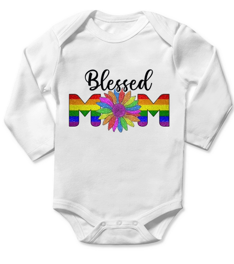Sunflower LGBT Blessed Mom Long Sleeve Baby One-Piece