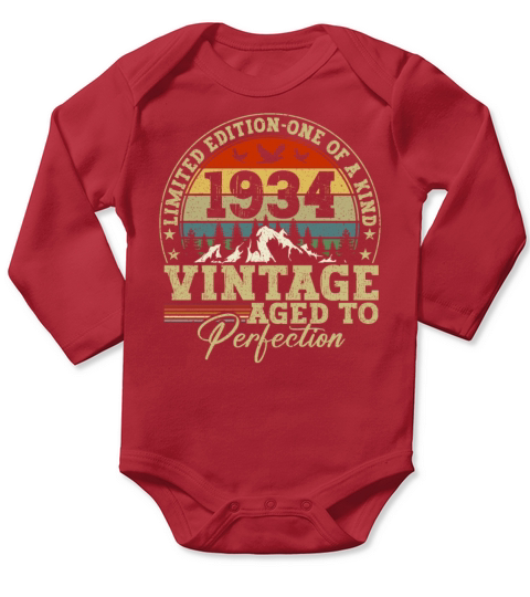 Vintage Limited Edition One Of A Kind 1934 Long Sleeve Baby One-Piece