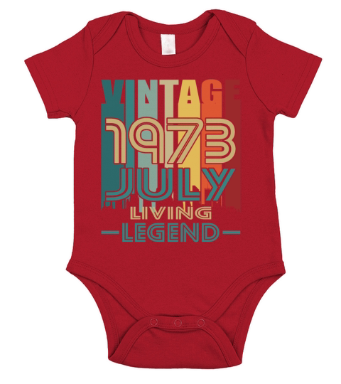 50th birthday july 1973 vintage 1973 Short Sleeve Baby One-Piece