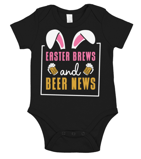 Easter Bunnies Beer Drinking Holiday Rabbit Short Sleeve Baby One-Piece