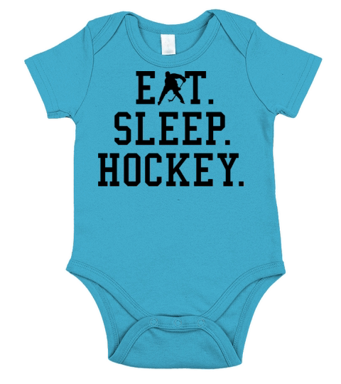 Eat Sleep Hockey - Hockey Lovers Short Sleeve Baby One-Piece
