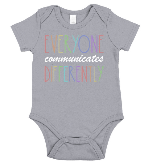 Everyone Communicates Differently Autism Awareness Short Sleeve Baby One-Piece