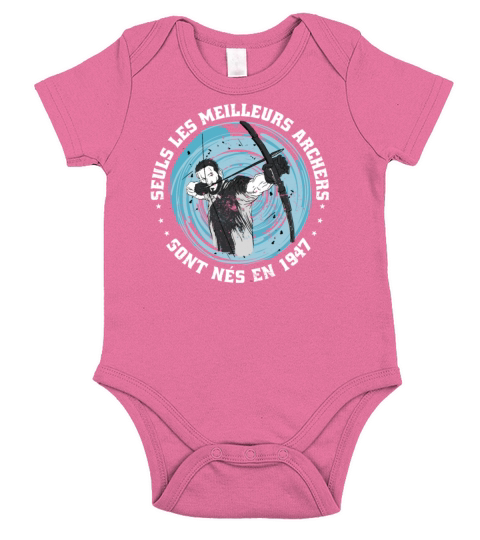 French Archer born 1947 Vintage Birthday Short Sleeve Baby One-Piece
