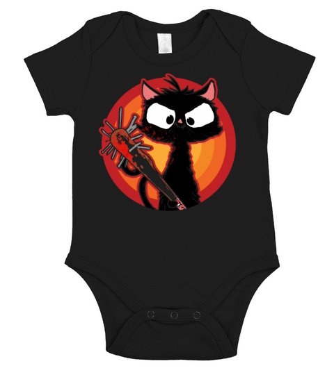 Halloween Retro Cat Vintage Cat Short Sleeve Baby One-Piece