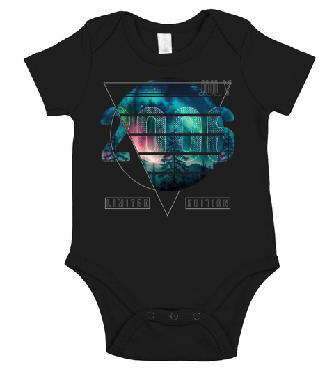 Limited Edition 2006 July Birthday Polar Lights Short Sleeve Baby One-Piece