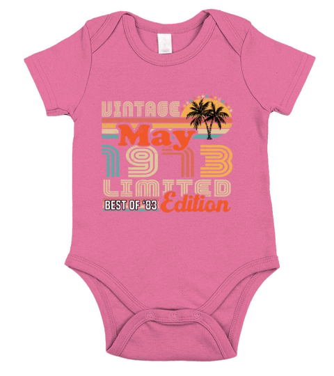 May 1973 Vintage Birthday Gift Short Sleeve Baby One-Piece