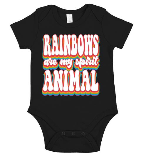Rainbows Are My Spirit Animal - Pride Month LGBTQ Short Sleeve Baby One-Piece