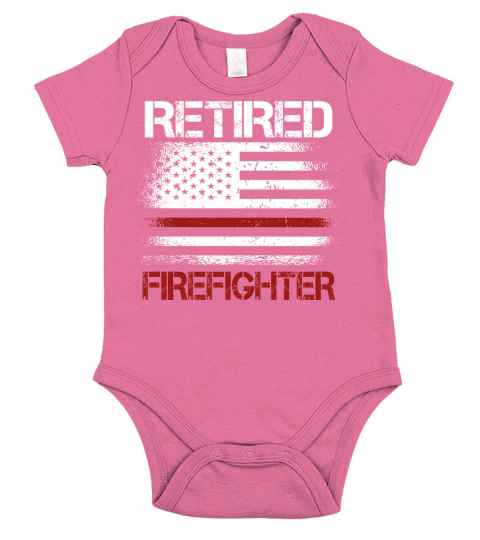 Retired Firefighter Us Flag Short Sleeve Baby One-Piece