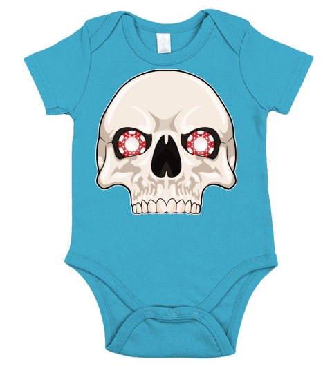 Skull With Poker Chips Short Sleeve Baby One-Piece