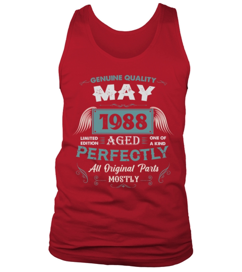 May 1988 Vintage Birthday Present Tank Top Unisex
