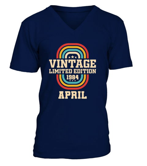 39th birthday April vintage 1984 vintage V-Neck T-shirt