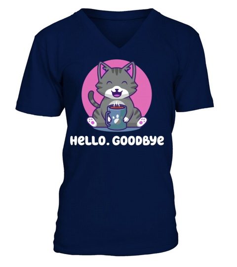 Hello Goodbye Introvert Sayings Antisocial Quotes V-Neck T-shirt