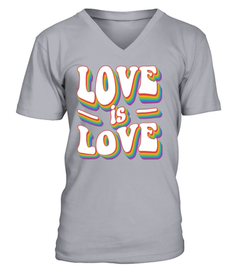Love Is Love - Vintage Classic Rainbow Pride V-Neck T-shirt