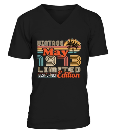May 1973 Vintage Birthday Gift V-Neck T-shirt