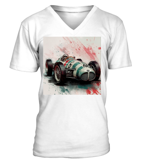 Vintage retro race car V-Neck T-shirt