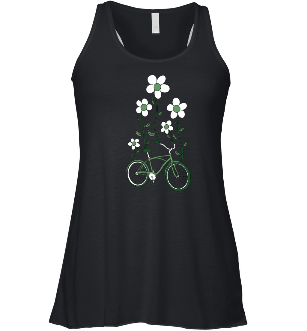 bike flowers shirt Women's Flowy Tank Top