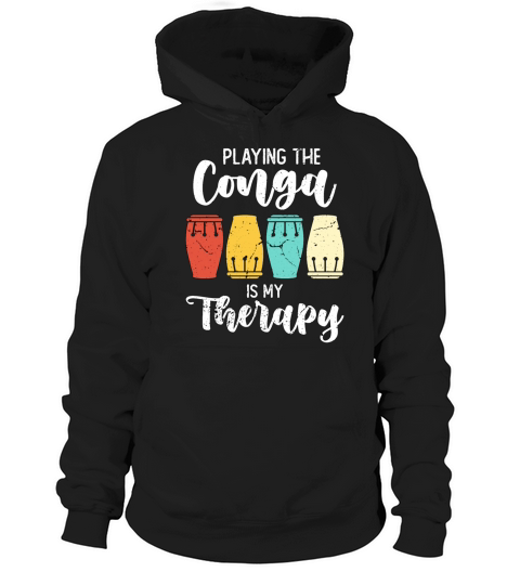 Conga Playing The Conga Is Retro Percussion Drums Hoodie Unisex