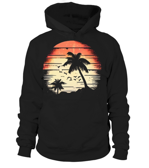 Vintage Retro Sunset Watercolor Beach Vacation 3 Hoodie Unisex