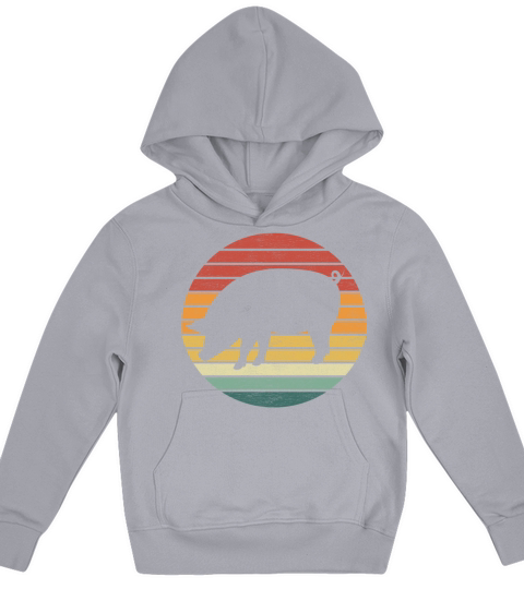 Pig Lover - Vintage Retro Sunset Pig Kids Hoodie