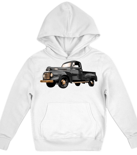 Retro Vintage American Classic Car in black Kids Hoodie