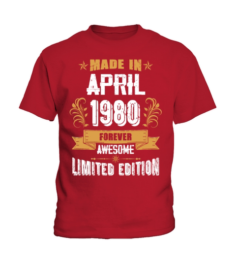 April 1980 Vintage Birthday Present Kids T-Shirt