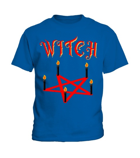 Witch Pentagram Candles Wicca Satan Occult Woman Kids T-Shirt