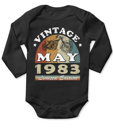 Biker vintage May 1983 40th anniversary Long Sleeve Baby One-Piece